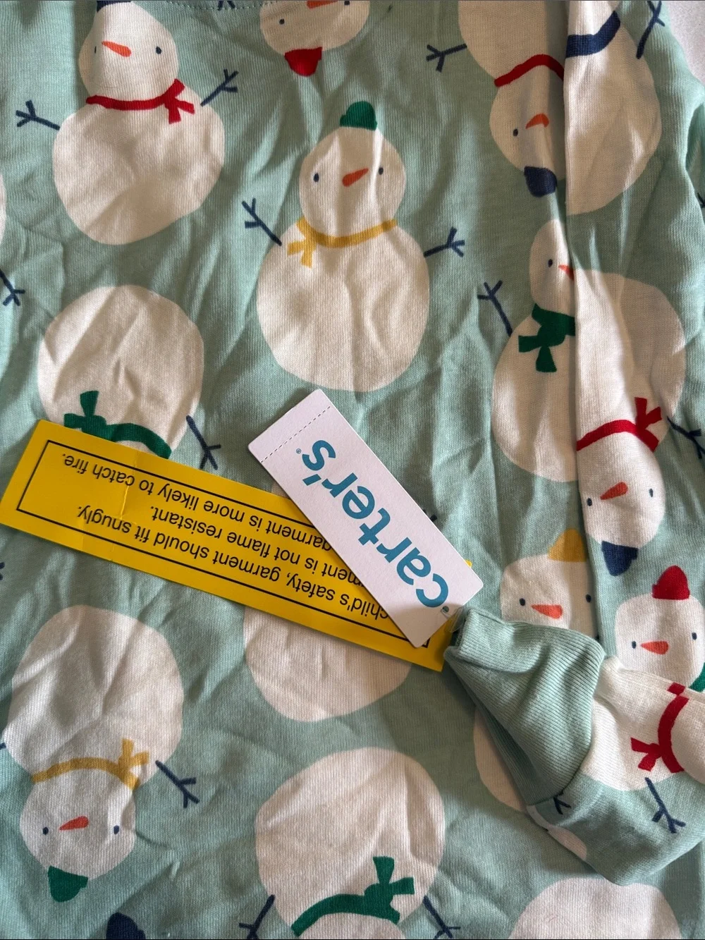 Carter's Light Aqua Snowman Pajama Set